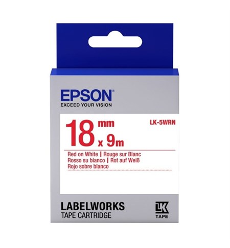 Epson LK-5WRN Ribbon Red on White 18mm x 9m